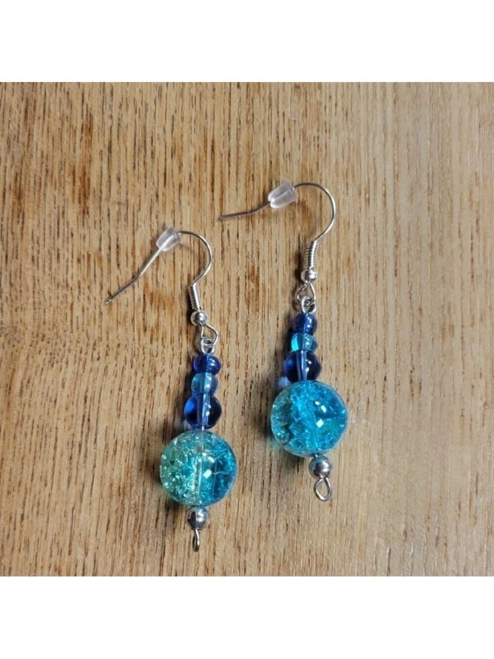 Glass Bead Drop Earrings Handmade - Picture 6 of 6